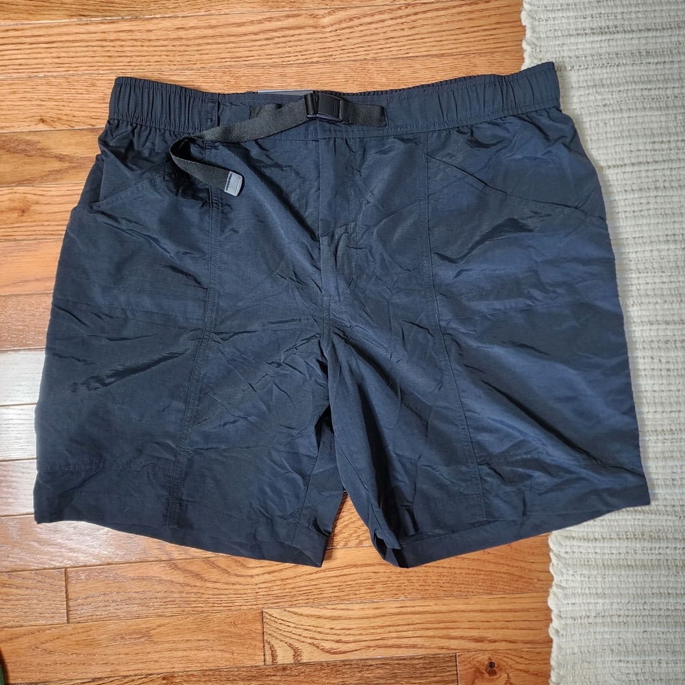 Eddie Bauer Black Shorts Rip Stop Tech UPF 50+ Wicking Cargo Sports Athletic L